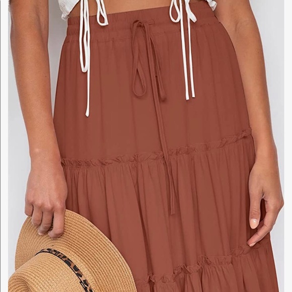 NWT Maxi Skirt with Pockets(Caramel ) - Picture 2 of 7